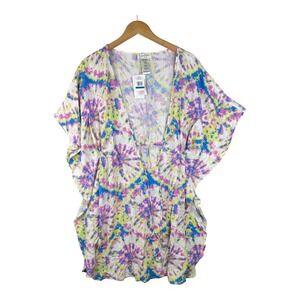 $78 Jessica Simpson Standard Basic Swim Bathing Suit Cover Up Yellow‎ Size XL